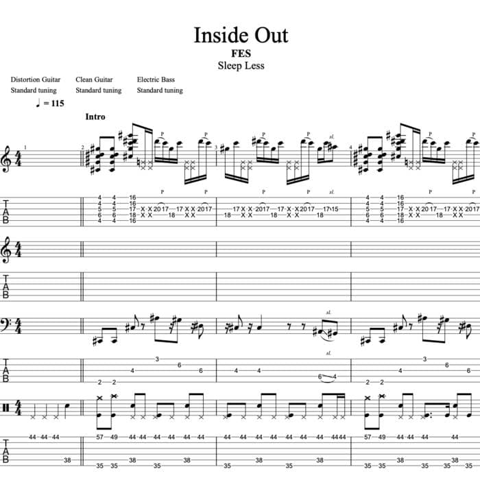 You Do You, Sleep Less + Lunar PDF TAB files - Guitar/Bass/Drums