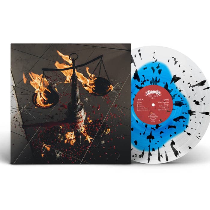 Flesh + Blood – LP - Blue in Clear with Black Splatter