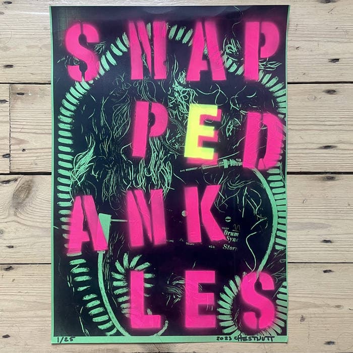 Limited Edition 'Rhubarb & Custard E' Hand Painted Stencil Artwork