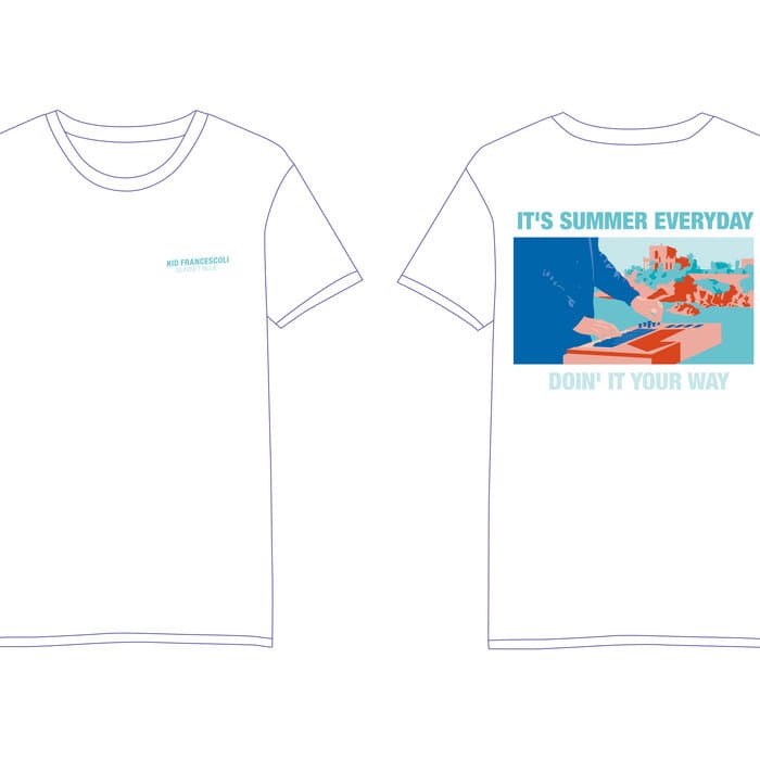 T-Shirt "Sunset Blue" - Blanc