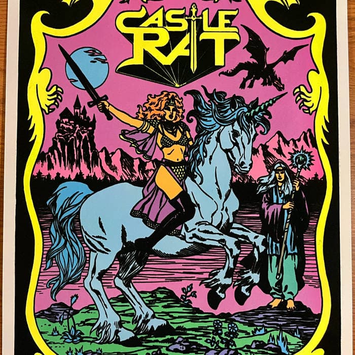 Unicorn Rider Black Light Poster