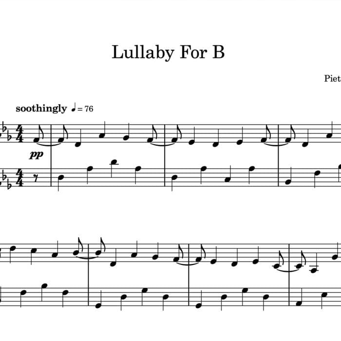 Lullaby For B - Sheet Music