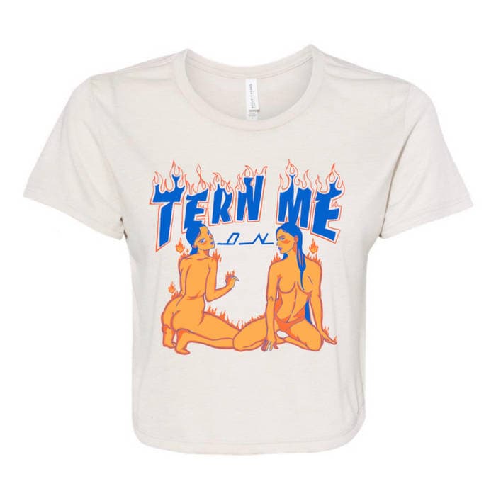Tern Me On FLOWY Crop Top in Heather Dust