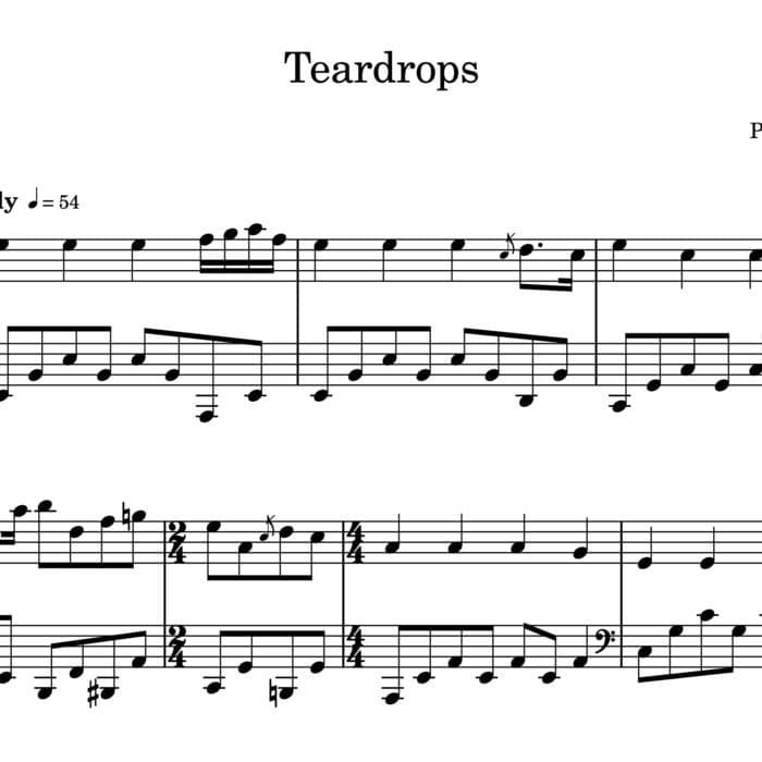 Teardrops - Sheet Music