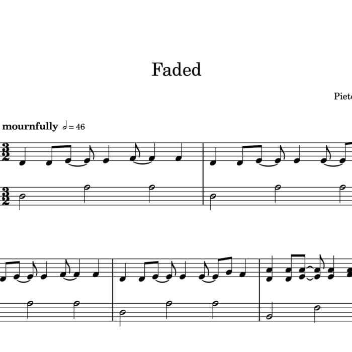 Faded - Sheet Music