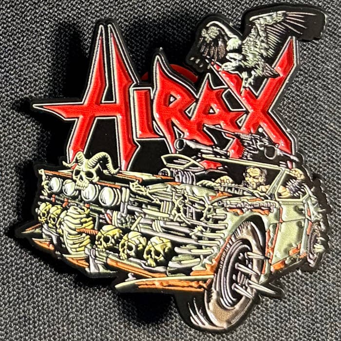 HIRAX "Faster Than Death" color pin - double clasp