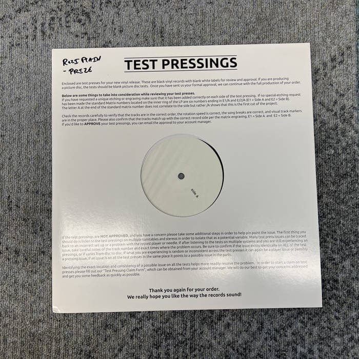 Prize – Prize - 12" test pressing