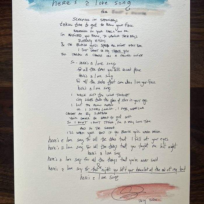Handwritten Lyrics