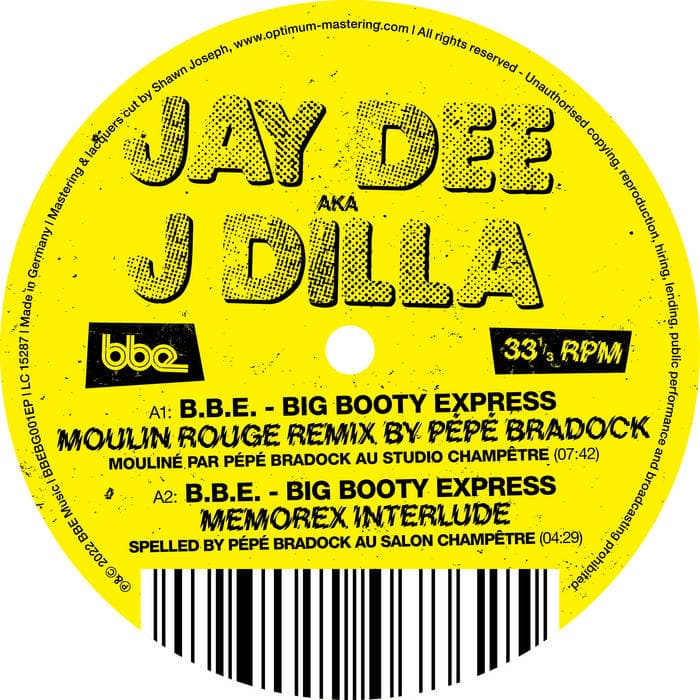 B.B.E. - Big Booty Express - Remixes – 12" Vinyl (Pépé Bradock and Âme)