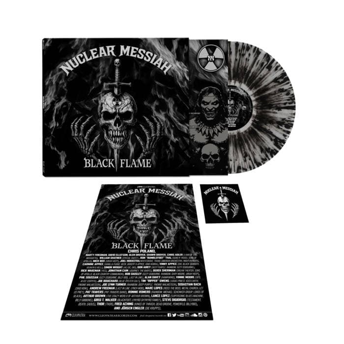Black Flame – Clear/Silver/Black Splatter Vinyl LP Nuclear Messiah featuring Chris Poland, Marty Friedman, Dave Ellefson, Glen Drover